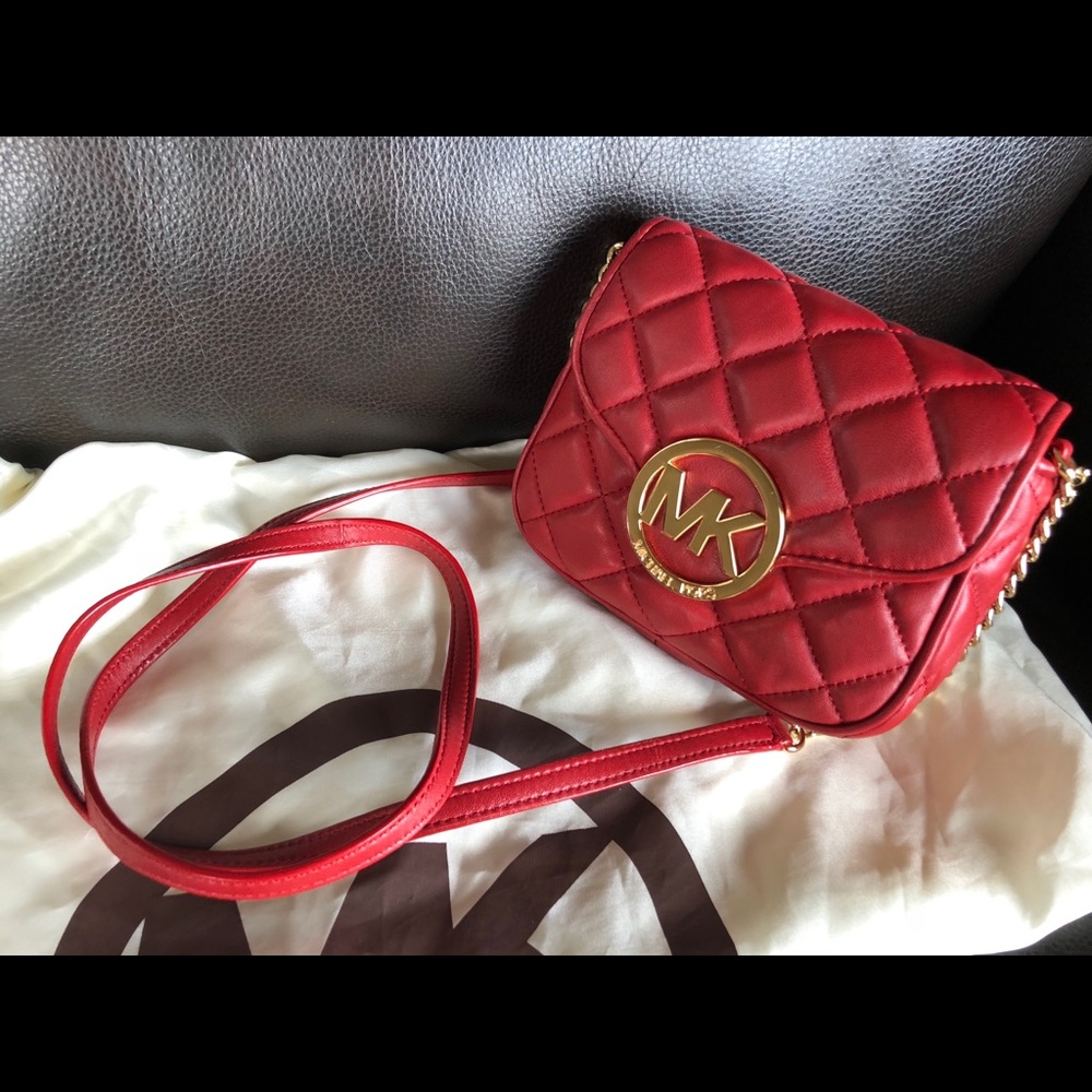 Michael Kors Quilted Red Crossbody Bag